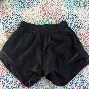 Black 4 inch Hotty Hot Lululemon Shorts